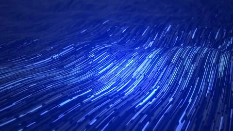 Big data flow or digital cyber wave technology concept Stock Illustration