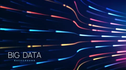 Big Data Flow Particles. Background with streams of information rushing through 스톡 일러스트