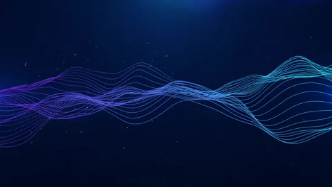 Big Data Flow Particles Bokeh, Science Presentation innovation geometry wave Stock-Footage 343497538