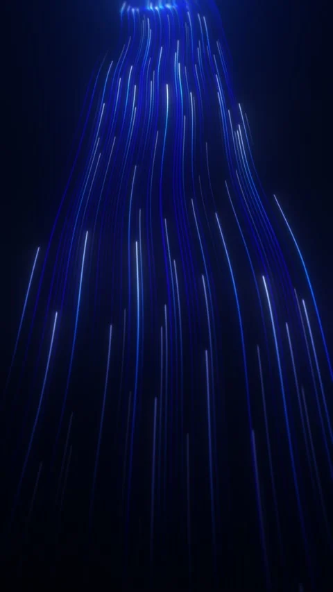 Big data flows at light speed upward. Abstract quantum computing stream, trails Stock Footage 346489712