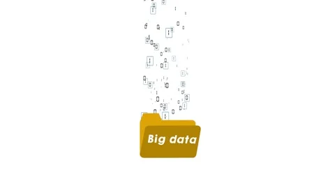 Big data in a folder. Digital content in a folder. Stock Footage 230134890