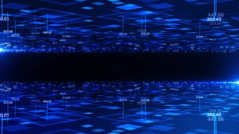 Big Data futuristic, hi tech technology, light line design. cyber datum digital Stock Footage 341894559