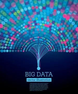 Big Data Futuristic Science Background with Copy Space. Illustrazione stock
