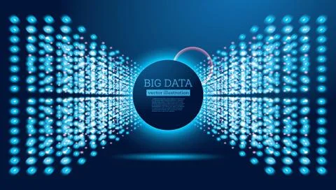 Big Data Futuristic Science Background with Copy Space. 库存插图