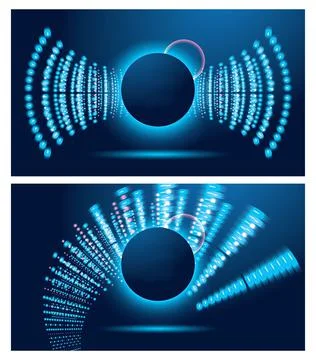 Big Data Futuristic Science Background Set with Copy Space. Stock Illustration