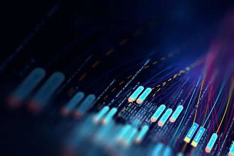 Big data futuristic visualization abstract illustration Stockfoto's