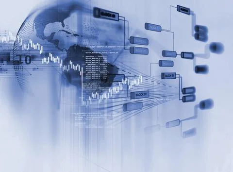 Big data futuristic visualization abstract illustration Foto stock