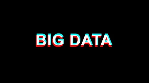 Big Data Glitch Effect Text Digital TV Distortion 4K Loop Animation Stock Footage 107072716