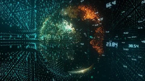 Big data global cloud computing internet of things IOT AI network information Stock Illustration