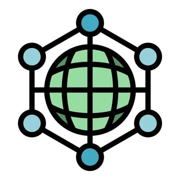 Big data globe icon vector flat Illustrazione stock