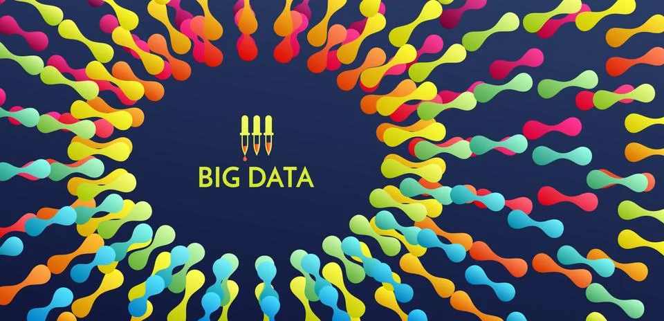 Big data graph visualization. Abstract background with dynamic effect. Motion Stock Illustration