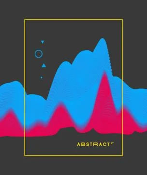 Big data graph visualization. Sound wave. Abstract background with dynamic pa Stock Illustration