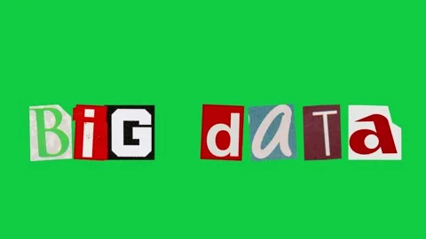 Big data graphic text paper cut Stop Motion, magazine collage, ransom note .. Stock Footage 336823950