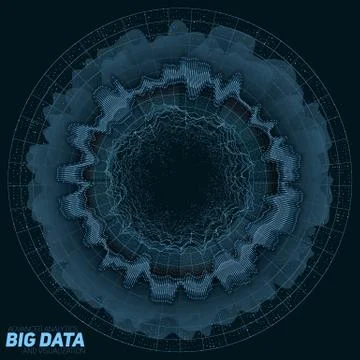 Big data green visualization. Futuristic infographic. Information aesthetic d Stock Illustration