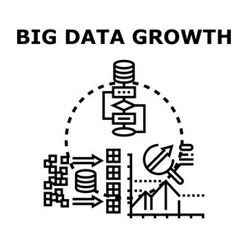 Big data growth analysis and processing concept Illustrazione stock