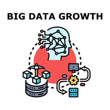 Big data growth processing information for business operations イラスト素材