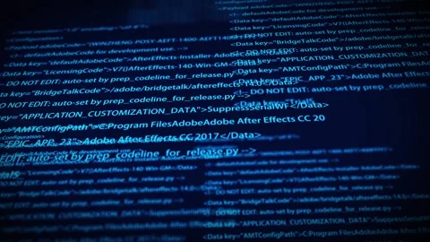 Big data hacker programming code screen scrolling Stock Footage 157005832
