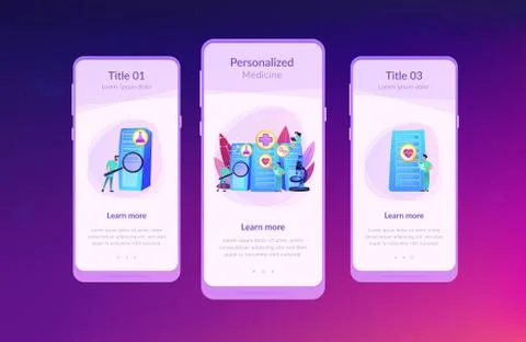 Big data healthcare app interface template. Stock Illustration