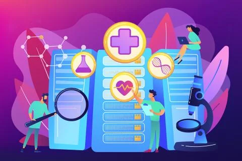 Big data healthcare concept vector illustration. Stock Illustration