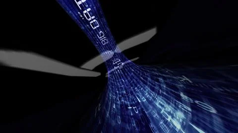 Big data into hi tech tunnel Stock Illustration