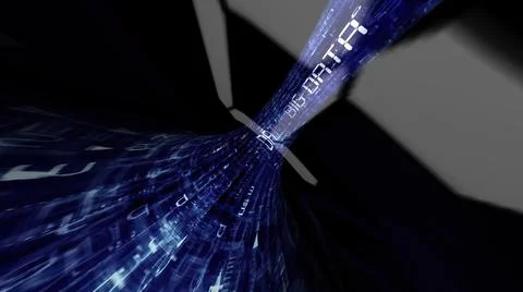 Big data into hi tech tunnel Stockillustratie