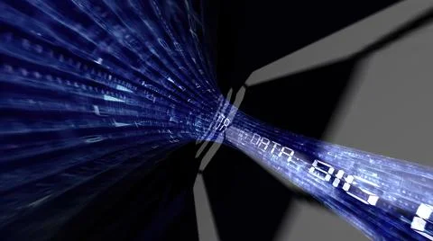 Big data into hi tech tunnel Stock Illustration