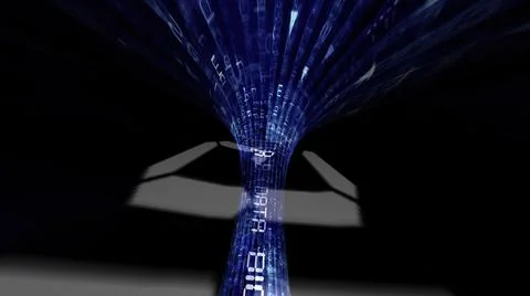 Big data into hi tech tunnel Stock Illustration