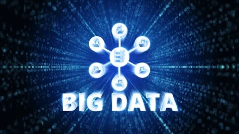 Big Data Icon Digital Cyber Space Loop Technology Tunnel Animation. Stock Footage 294581214