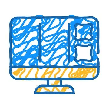 Big data icon doodle illustration Illustration