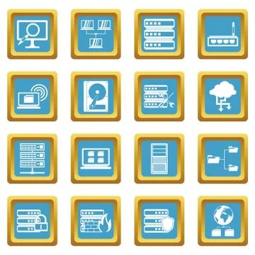 Big data icons azure Illustrazione stock