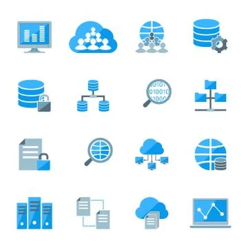 Big data icons Illustrazione stock
