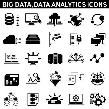Big data icons Stock Illustration