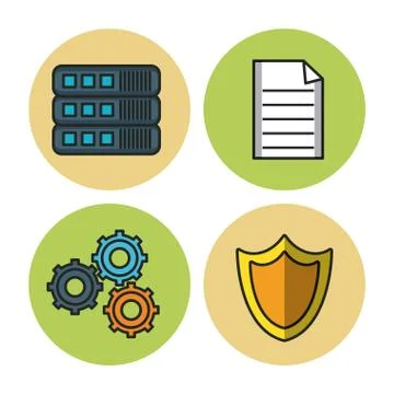 Big data icons Stock Illustration
