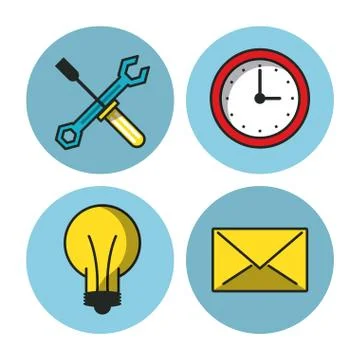 Big data icons 스톡 일러스트