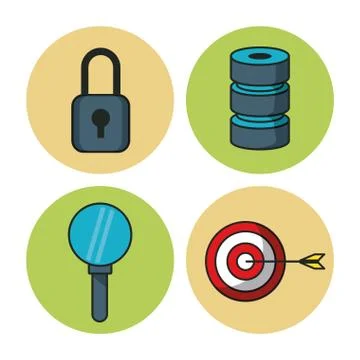 Big data icons 스톡 일러스트