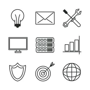 Big data icons 스톡 일러스트
