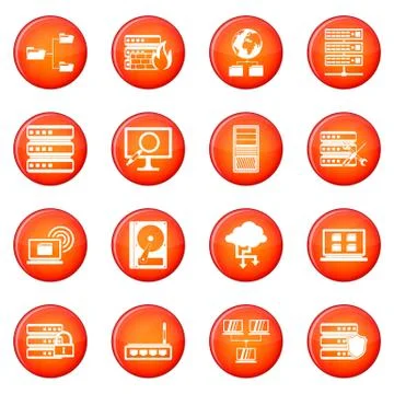 Big data icons set Stock Illustration