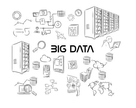 Big Data Illustration hand drawing pack Stock-Illustration