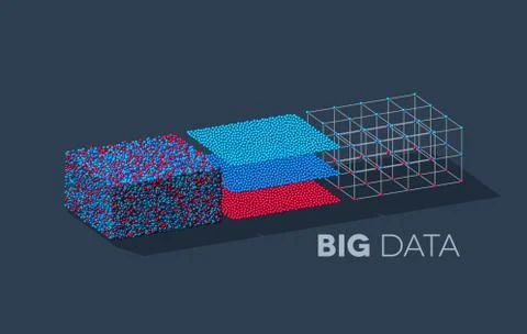 Big data illustration with structuring map reduce process Stock Illustration