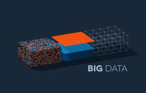 Big data illustration with structuring map reduce process Stock Illustration
