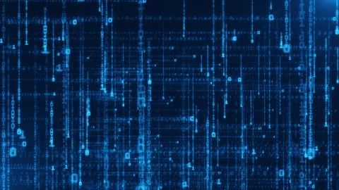 Big data information flow and binary number string flow Stock Footage 343607204