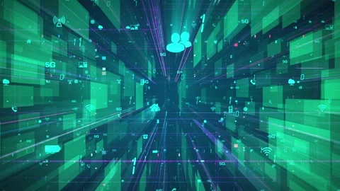 Big data information flow background Stock Footage 141658340