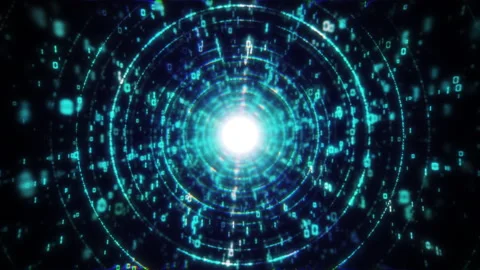 Big Data, Information Flow Technology Tunnel, Digital Lines, Futuristic Matrix Stock Footage 159960030