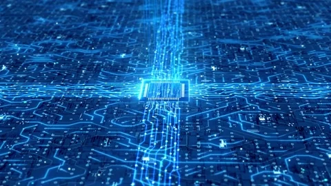 Big data information storage and smart chip circuit board Stock Footage 221556703