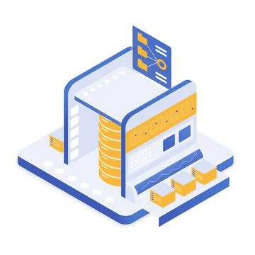 Big data information storage technology server Illustrazione stock