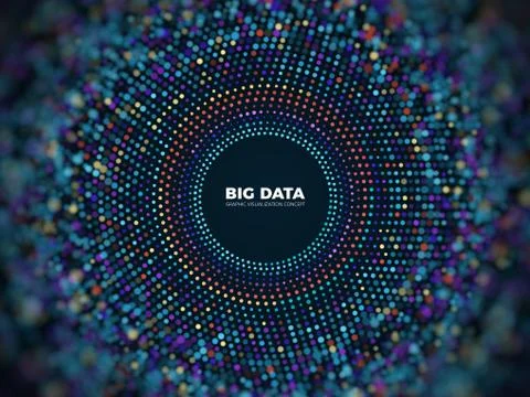 Big data information vector concept. Abstract futuristic background with 3d 库存插图