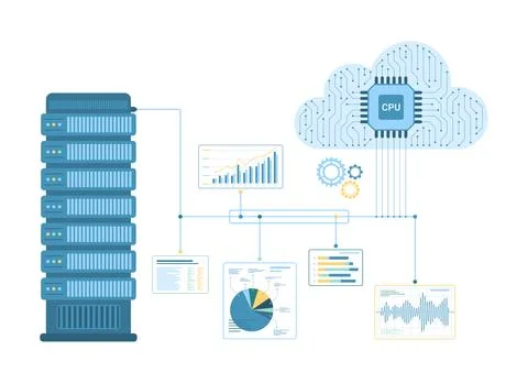 Big data infrastructure, information storage and backup technology, abstract Stock Illustration