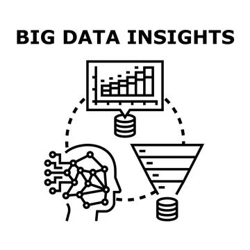 Big data insights generating business intelligence Stock Illustration
