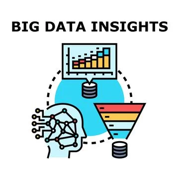 Big data insights generating business intelligence Stock Illustration