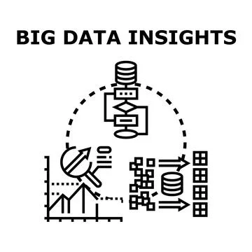 Big data insights generating business intelligence analysis Stock Illustration
